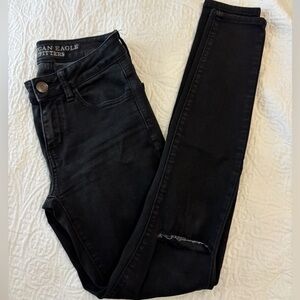 American Eagle Black High Rise Super-Stretch Jegging (0)